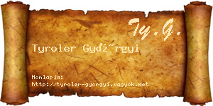 Tyroler Györgyi névjegykártya